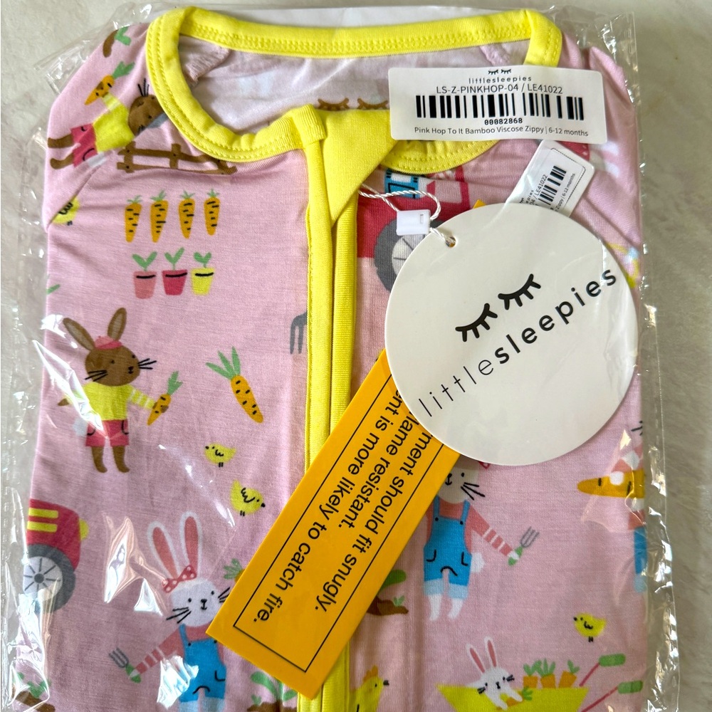 Little Sleepies hop to it zippy 6-12 months NIB